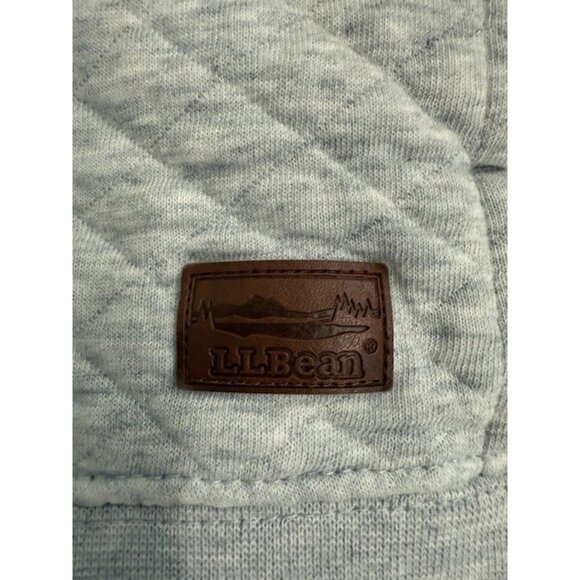LL Bean Quilted Quarter Zip Womens Medium Jacket Sweater Pullover Gray Mock Neck - Picture 2 of 12